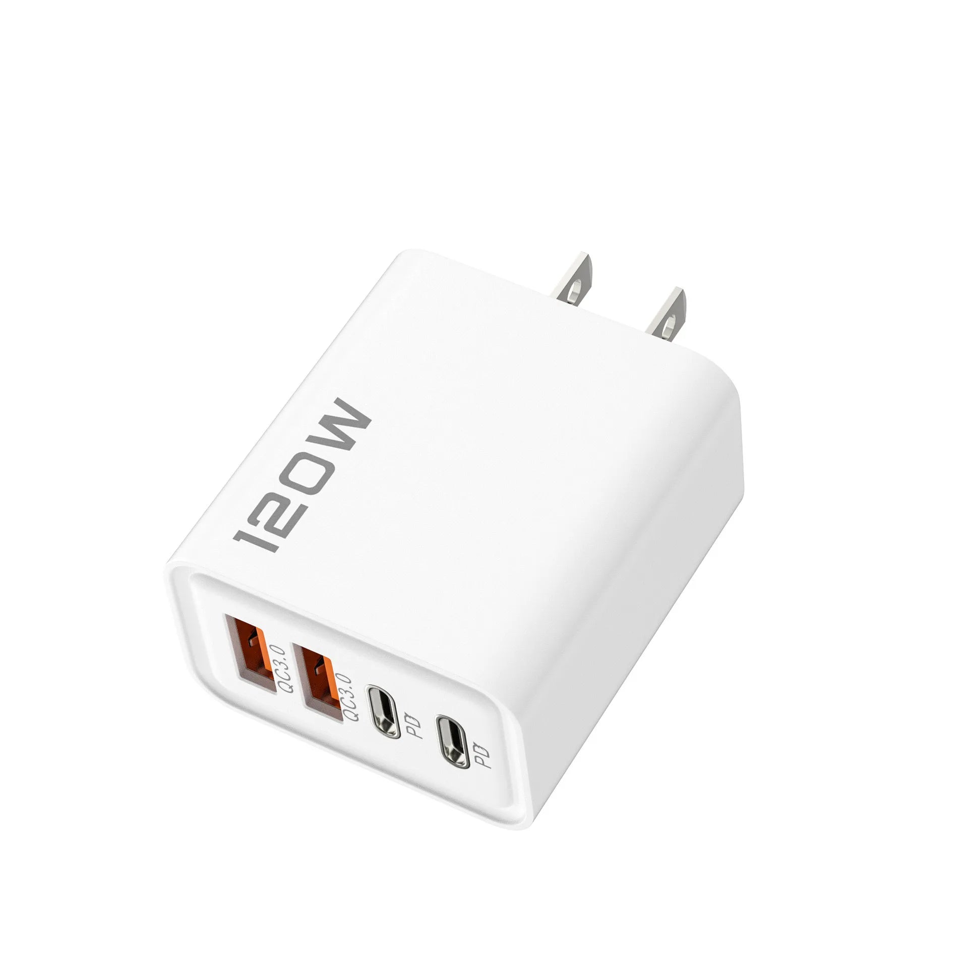 Quick Charge 3.0 Fast Charger Muti Total 120W 4 Port USB Type C PD Mobile Phone Wall Adapter for iPhone 16 Samsung S24 Xiaomi 15 - Smarsty