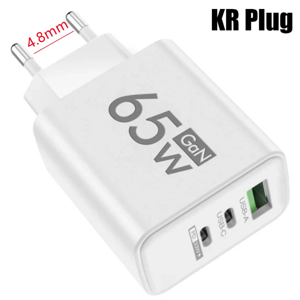 Three Port USB C PD Charger Fast Charge Wall Adapter - Smarsty