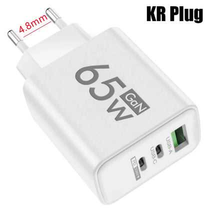 Three Port USB C PD Charger Fast Charge Wall Adapter - Smarsty