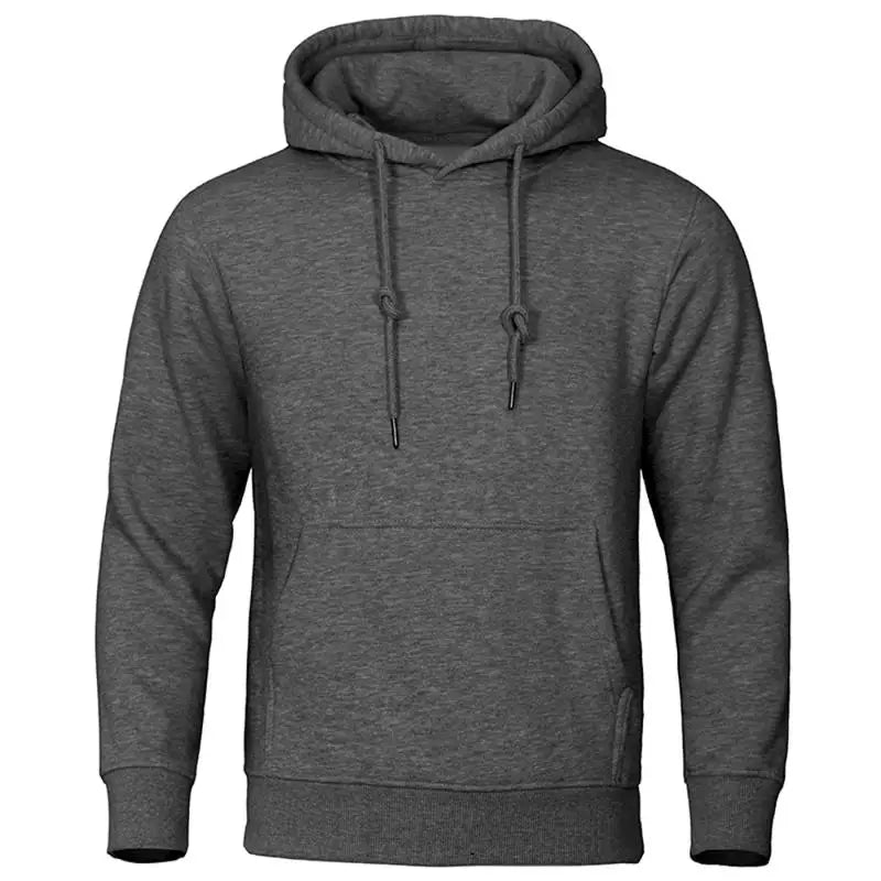 Autumn Winter Men Fleece Warm Mens Sweatshirt Casual Solid Color Streetwear Pullovers Sport School Fashion Hot Sale Hoodies - Smarsty