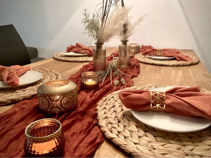 Wrinkle Gauze Table Runner for Elegant Dining Decor - Smarsty