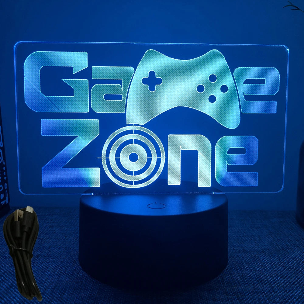 Neon Gamer 3D LED Night Light for Gaming Room - Smarsty