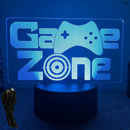 Neon Gamer 3D LED Night Light for Kids - Smarsty