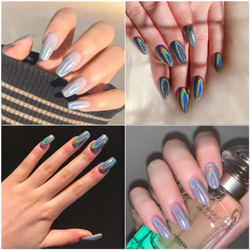 Holographic Glitter Nail Powder Set for Stunning Manicures - Smarsty