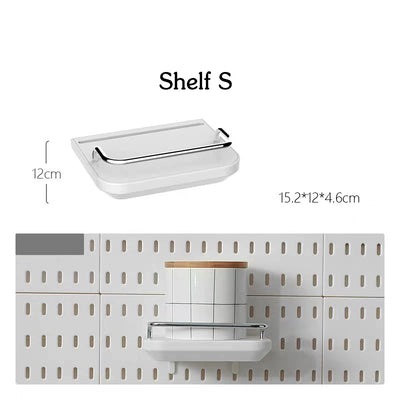 DIY Pegboard Accessories Kitchen Organization No Drill Hanging Shelf Storage Hooks Wall Organizer Crafts For Garage Room by Smarsty