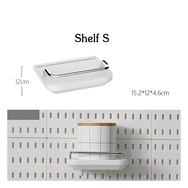 DIY Pegboard Accessories Kitchen Organization No Drill Hanging Shelf Storage Hooks Wall Organizer Crafts For Garage Room