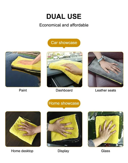 Premium Car Microfiber Towels Double Layer Drying Cloths - Smarsty