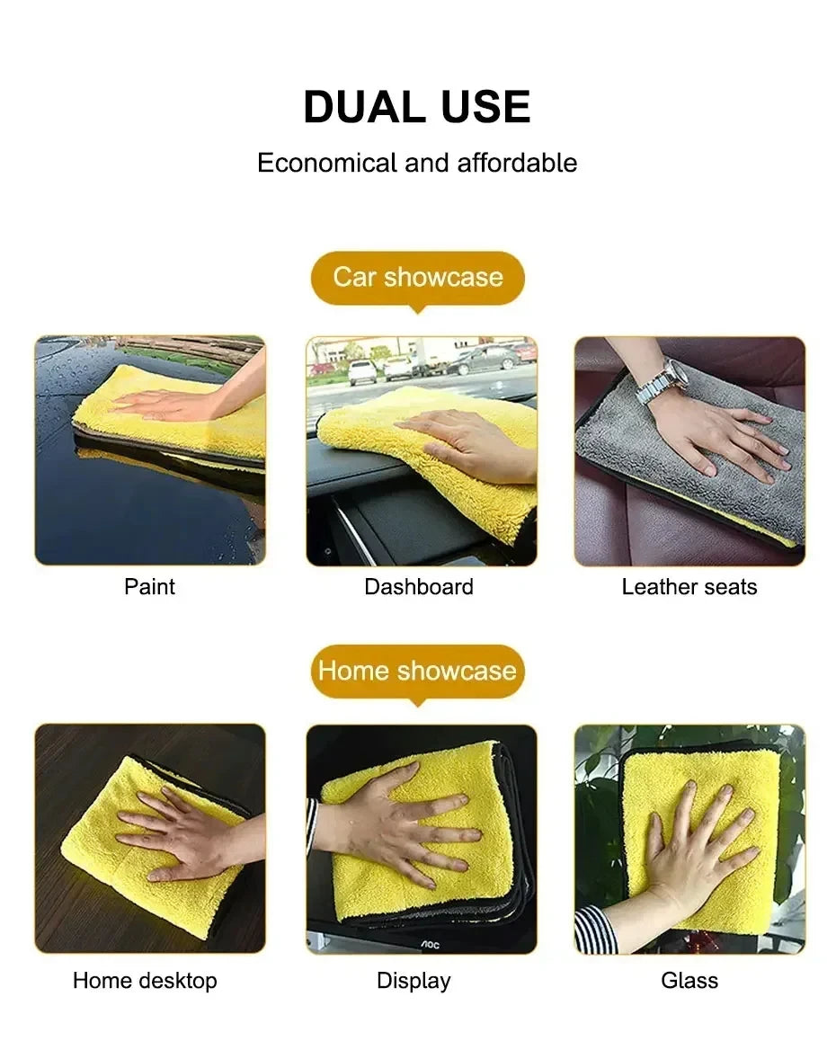 Premium Car Microfiber Towels Double Layer Drying Cloths - Smarsty