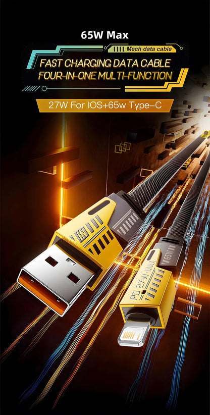 4 in 1 Fast Charging Multi Port Data Cable - Smarsty
