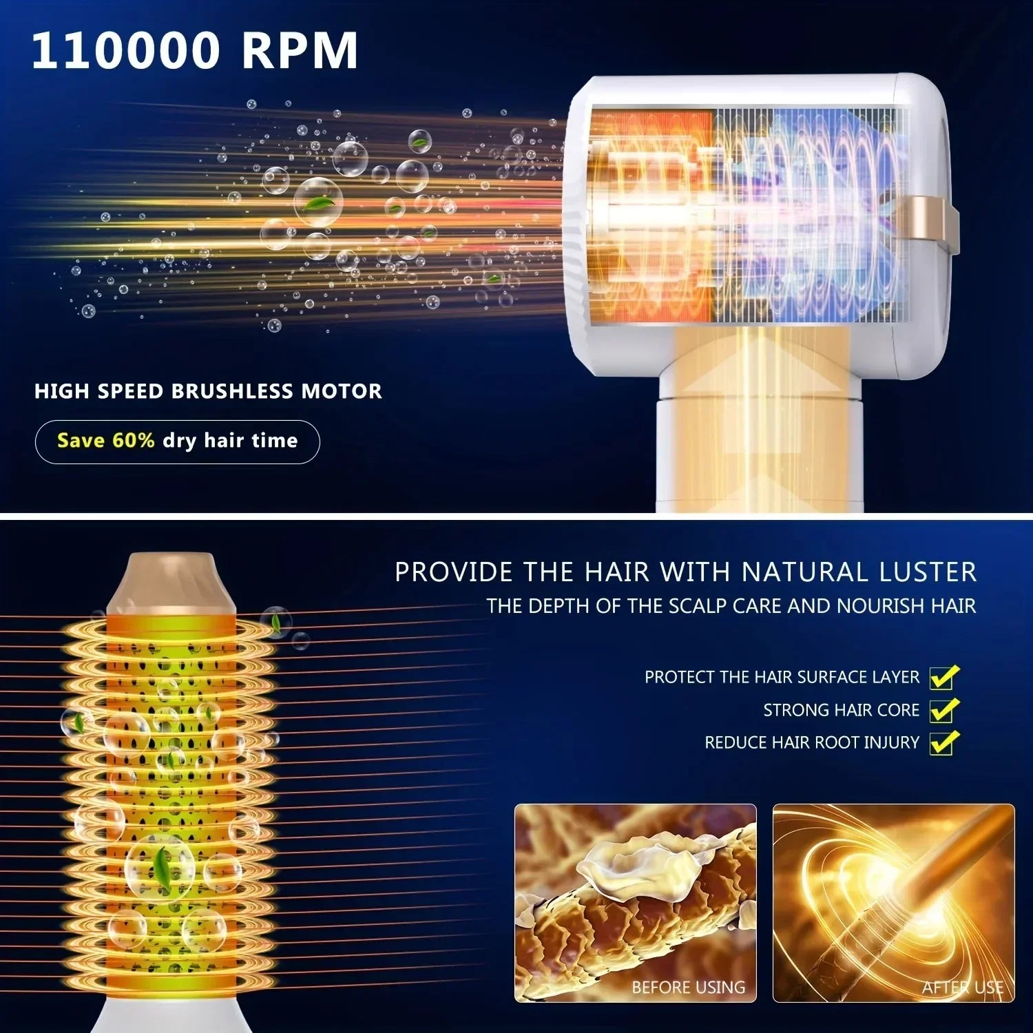 Tinsol 7 In 1 High Speed Hair Dryer Brush - Smarsty