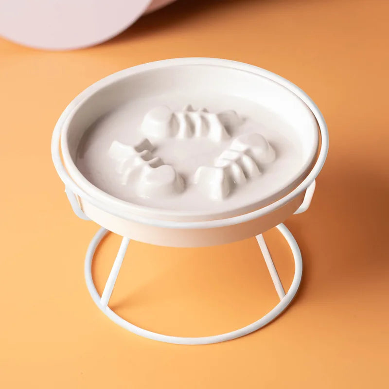 Ceramic Raised Pet Bowl for Cats and Dogs - Smarsty