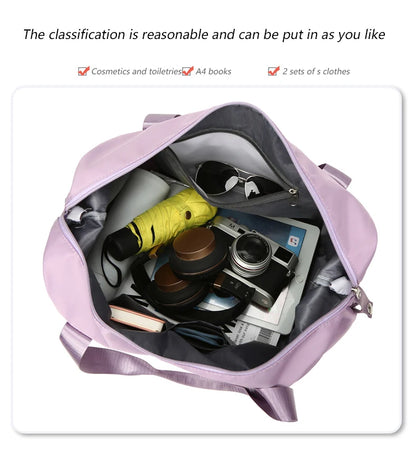 Waterproof Nylon Travel Duffle Bag for Women Large Capacity - Smarsty