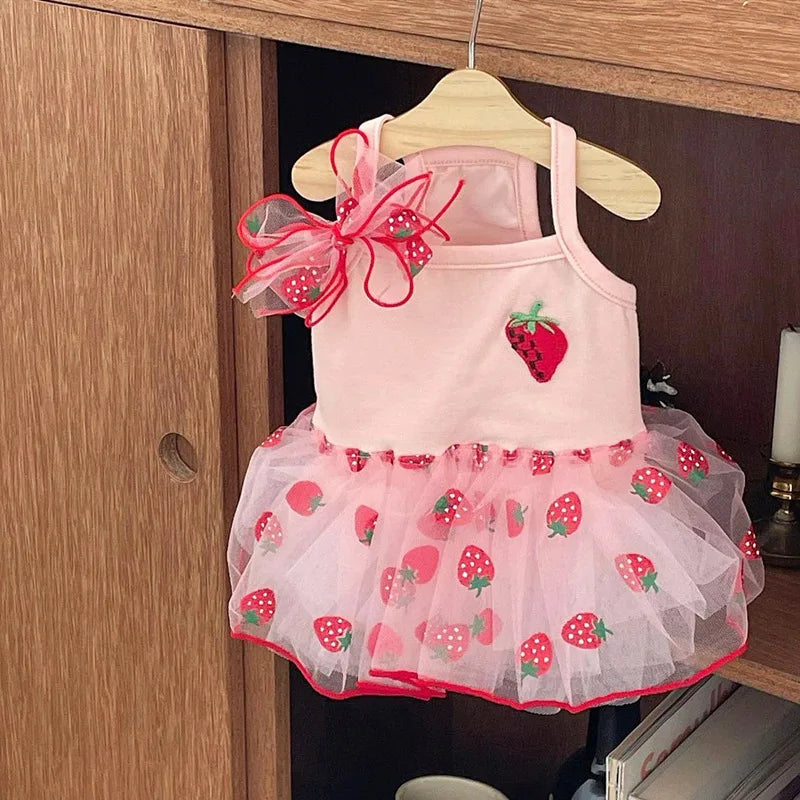 Luxury Strawberry Dog Dress for Spring and Summer - Smarsty