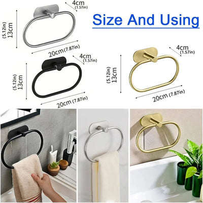 Self-Adhesive Stainless Steel Towel Holder for Easy Installation - Smarsty