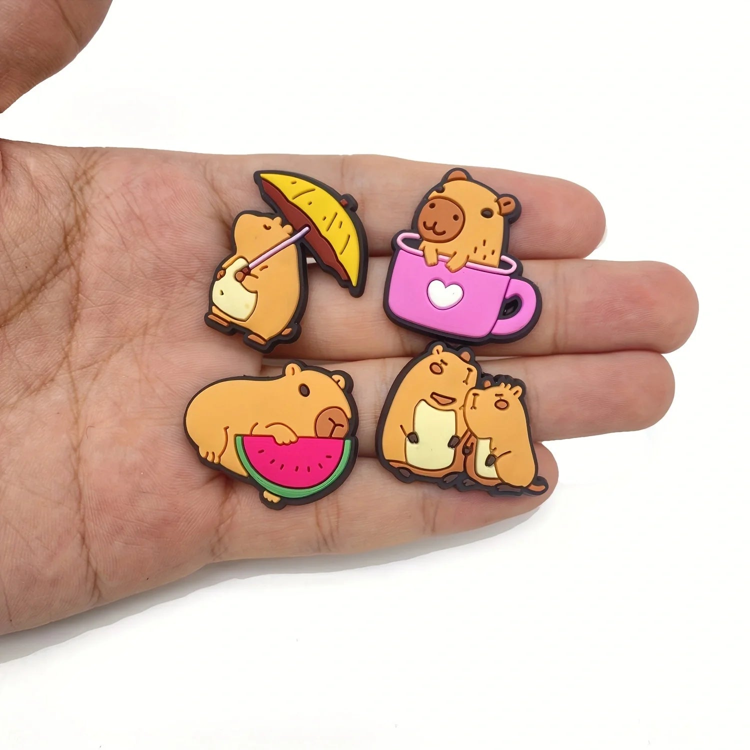 Capybara Animal Relax Funny Cartoon Cute Shoe Charms for Clogs Sandals Decoration Shoe Buckle for Friends Gifts