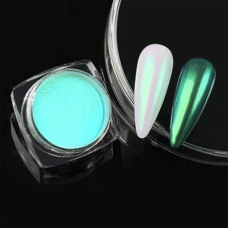 Aurora Pearl White Nail Glitter Powder for Stunning Designs - Smarsty
