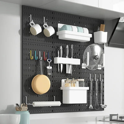 DIY Pegboard Accessories Kitchen Organization No Drill Hanging Shelf Storage Hooks Wall Organizer Crafts For Garage Room by Smarsty