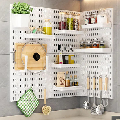 No Punching Pegboard Wall Organizer Panel Shelves For Gamer Room,bathroom,kitchen Storage Rack Organizer Pegboard Accessories by Smarsty
