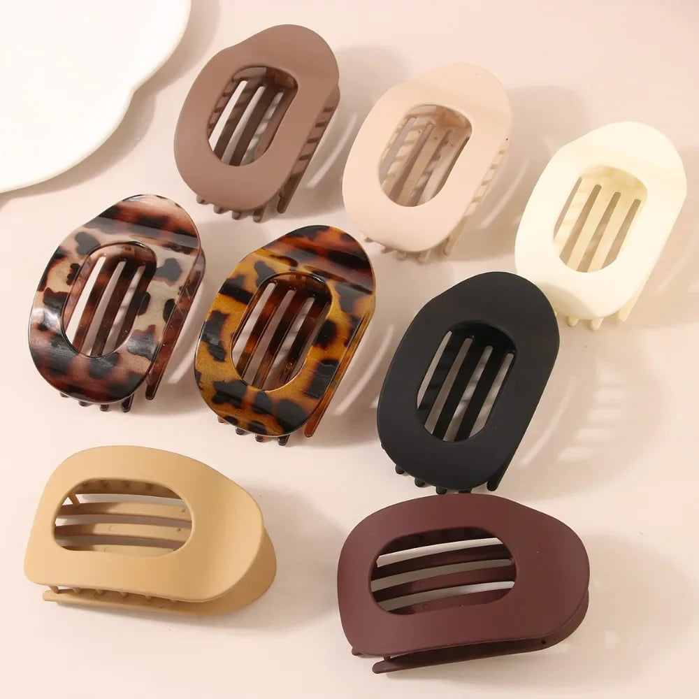 Fashion Leopard Oval Hair Claw Clip for Women - Smarsty