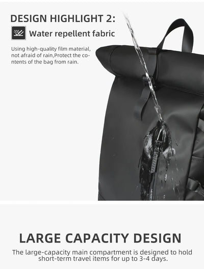 HK Expandable Travel Backpack Men Large Capacity Waterproof 15.6” Laptop Bag Hiking Rucksack Cycling Daypack Bag with USB Port - Smarsty