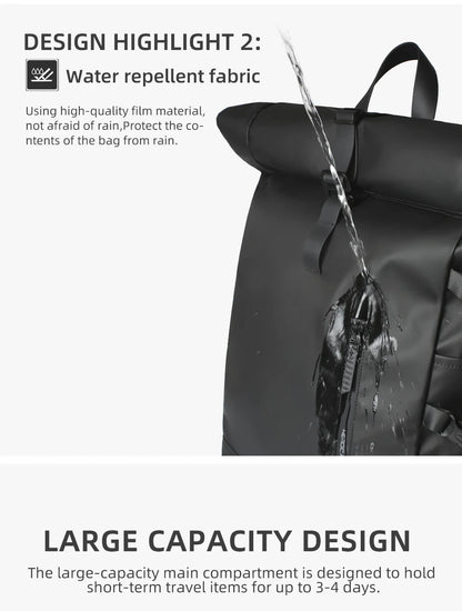 HK Expandable Travel Backpack Men Large Capacity Waterproof 15.6” Laptop Bag Hiking Rucksack Cycling Daypack Bag with USB Port