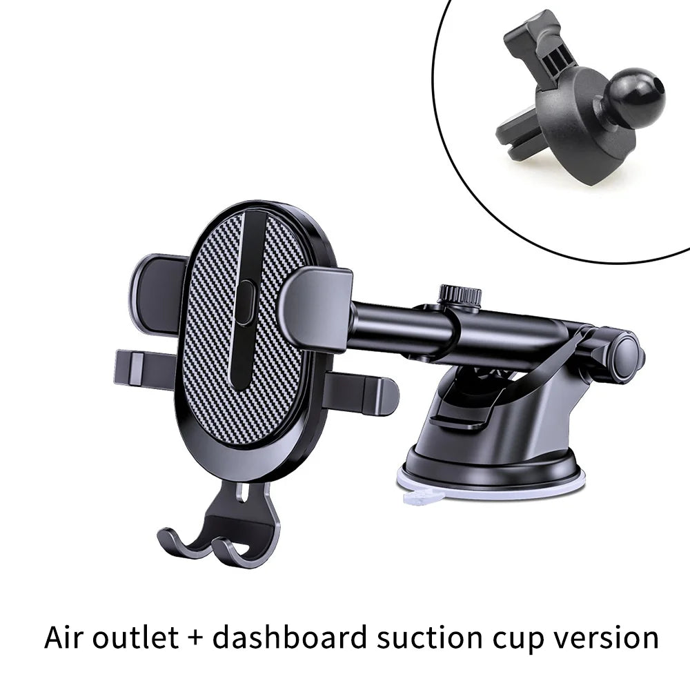Car Phone Holder Gravity Clamp With Dashboard Sucker Mount - Smarsty