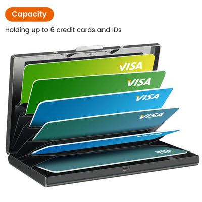 Card Holder Wallet Minimalist Slim Metal RFID Blocking Card Protector Pop Up Credit Card Wallets for Men - Smarsty