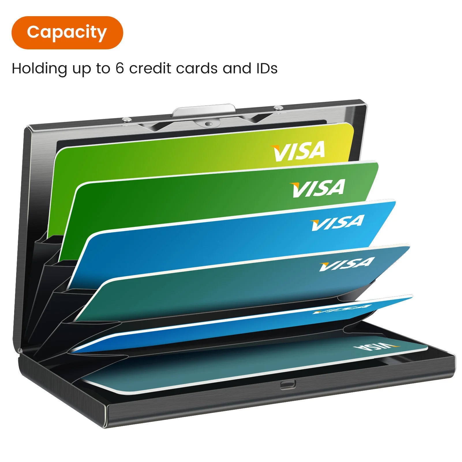 Card Holder Wallet Minimalist Slim Metal RFID Blocking Card Protector Pop Up Credit Card Wallets for Men