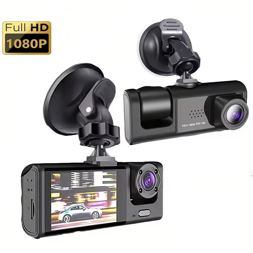 Dash Cam W/ IR Night Vision Loop Recording & 2" IPS Screen 1080P 3 Camera ， DVR recorder, video recorder, Vehicle DVR - Smarsty