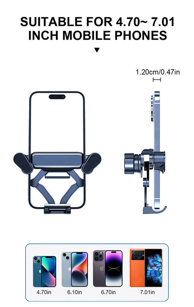 BLALION Car Phone Holder Gravity GPS Support 360 Degree Rotatable Anti Shaking Car Air Vent Mount For IPhone Pro Xiaomi Samsung - Smarsty