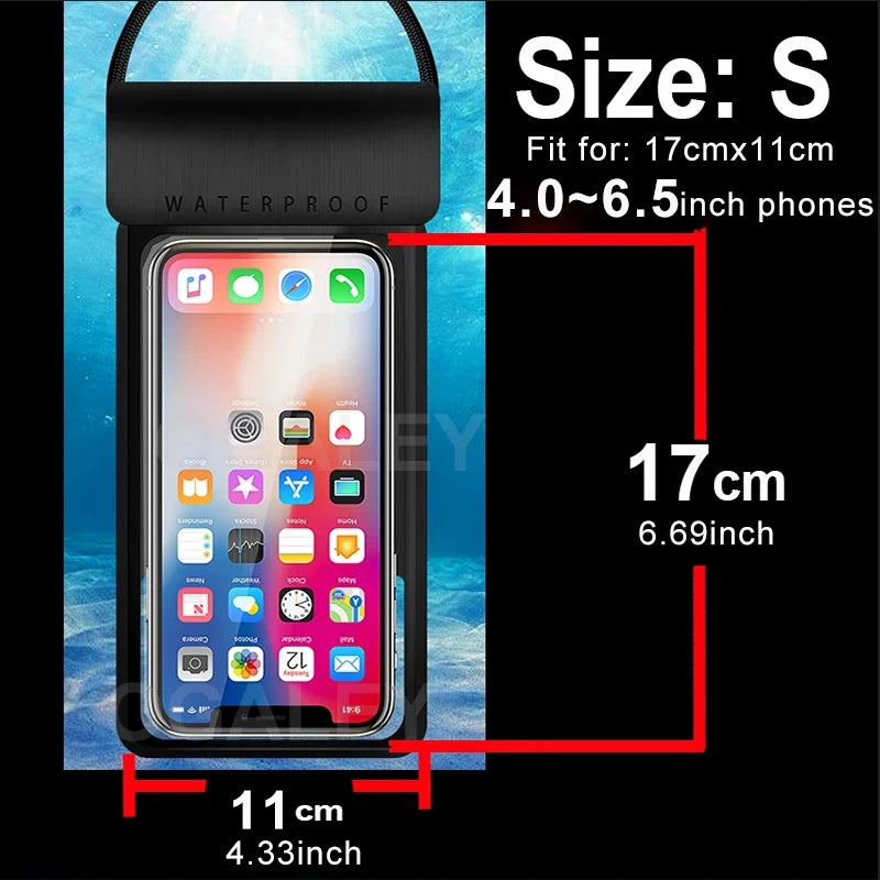 IPX8 Universal Waterproof Bag Cell Phone Pouch Case Water Proof Underwater Dry Bag For iPhone 17 Pro Max 16 Xiaomi Samsung Cover