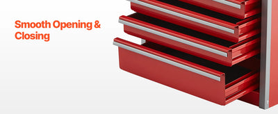 SucceBuy 5-Drawer 8.6in Metal Tool Box Red/Black Portable Small Tool Chest with PP Feet Pads for Garage Workshop Tools Storage - Smarsty