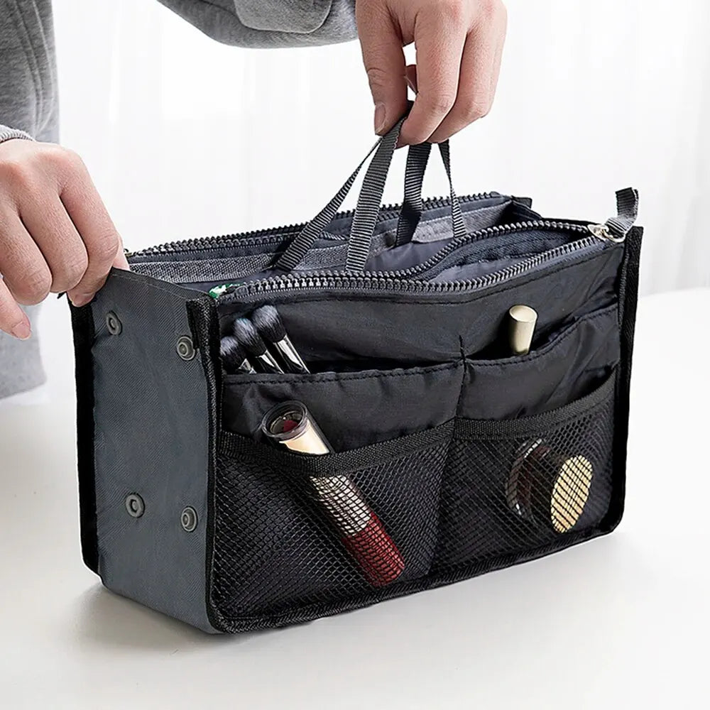 Multi Functional Large Capacity Makeup Bag Portable Double Zipper Toiletries Travel Storage Bag Mommy Bag Multi Pocket Cosmetic - Smarsty