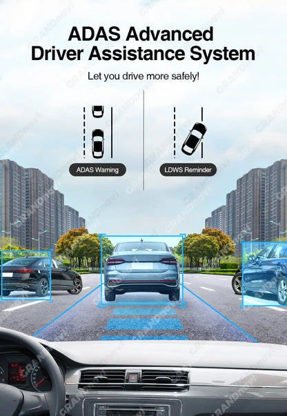 HD Car Dash Cam ADAS 720P Voice Alarm USB MemoryCard - Smarsty