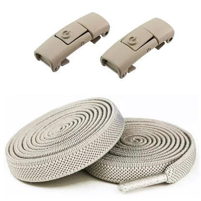 2Pairs Without Ties Elastic Laces No Tie Shoe Laces Press Lock Shoelaces Sneaker Kids Adult 8MM Widened Flat Shoelace for Shoes