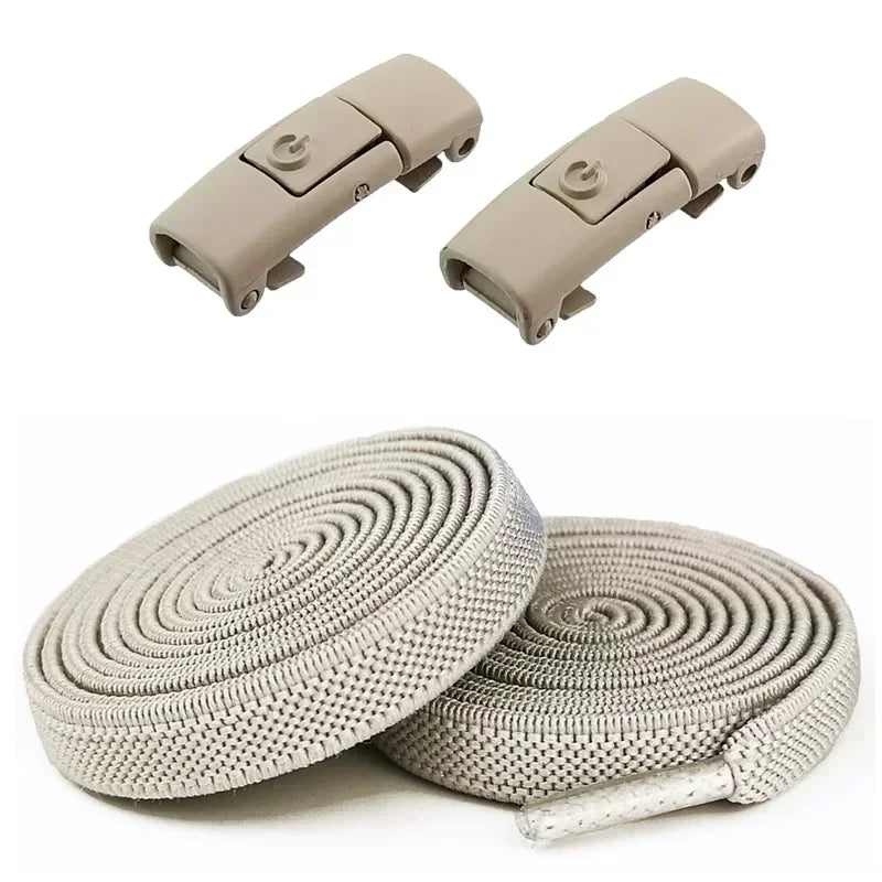 2Pairs Without Ties Elastic Laces No Tie Shoe Laces Press Lock Shoelaces Sneaker Kids Adult 8MM Widened Flat Shoelace for Shoes