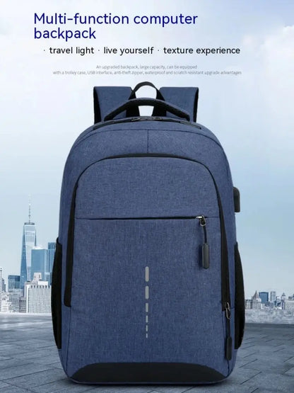 Mens BackPack LargeCapacity Simple Fashion Travel Female Student ComputerBag - Smarsty