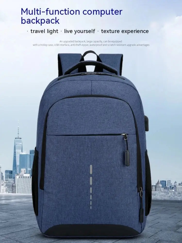 Mens BackPack LargeCapacity Simple Fashion Travel Female Student ComputerBag - Smarsty