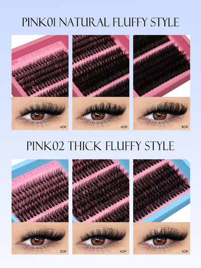 GROINNEYA Fluffy Cluster Lashes Kit for Volume Eyelash Extensions - Smarsty