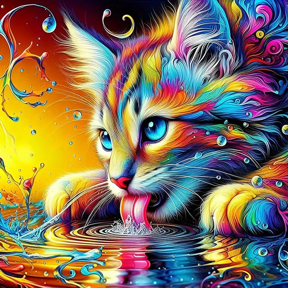 Colorful Cat Diamond Painting Kit for Stunning Wall Art - Smarsty
