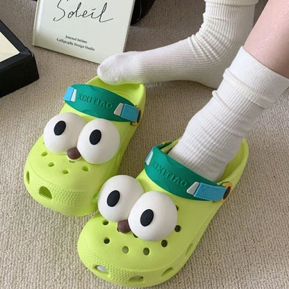 2PCS Shoe Charms DIY 3D Cute Funny Big Eyes Shoe Decorations Accessories Charms for Clogs Bogg Bag Slides Sandals