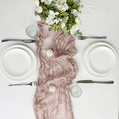 Semi-Sheer Gauze Table Runner for Elegant Events - Smarsty