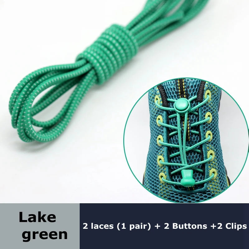 Round Elastic Shoelaces Suitable For Various Shoe Accessories No Tie Shoelace Fixed Stretching Locking Lazy laces 1 Pair