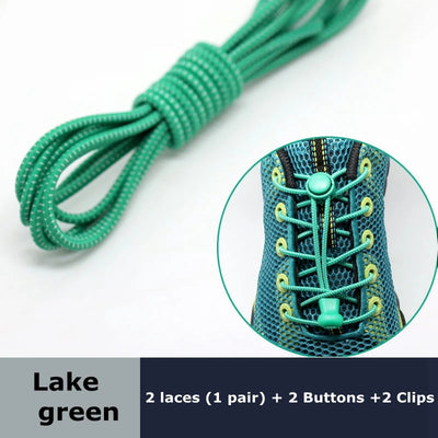 1 Pair round Elastic Shoelaces No-Tie Stretching Locking Lazy Laces for Various Shoe Accessories Suitable for All Sizes - Smarsty