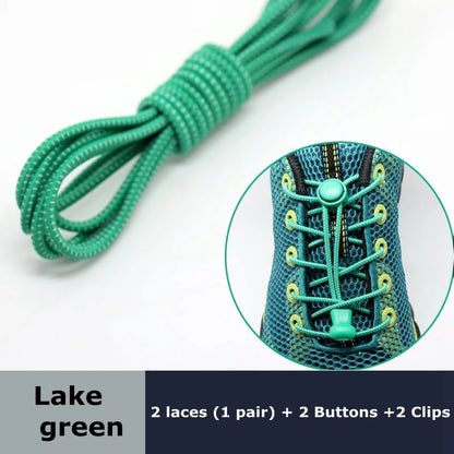 1 Pair round Elastic Shoelaces No-Tie Stretching Locking Lazy Laces for Various Shoe Accessories Suitable for All Sizes - Smarsty
