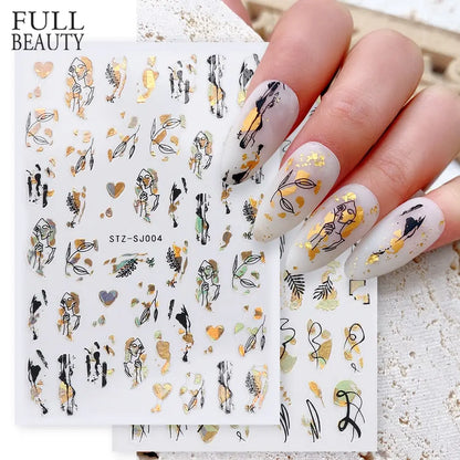 3D Holographic Geometry Nail Stickers for Stunning Decor - Smarsty