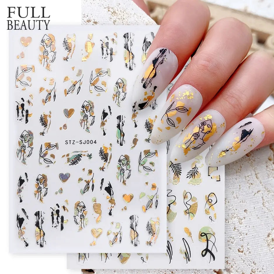 3D Holographic Geometry Nail Stickers for Stunning Decor - Smarsty