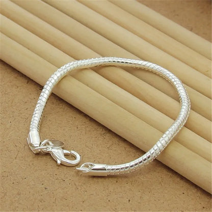 Sterling Silver Square Chain Bracelet Unisex Gift - Smarsty