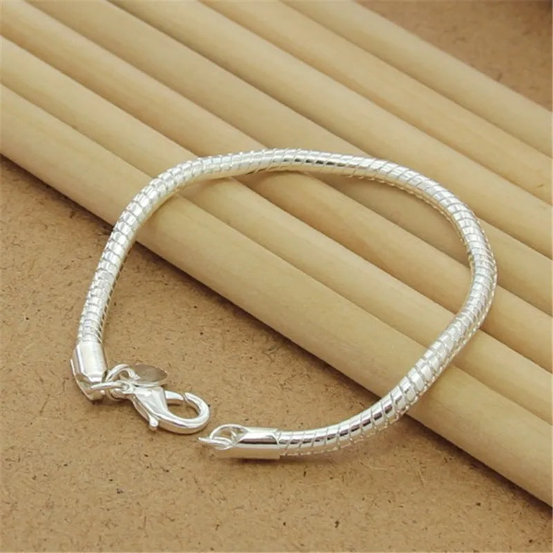 Sterling Silver Square Chain Bracelet Unisex Gift - Smarsty