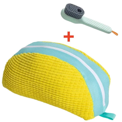 1/2/4PCS Shoe Washing Machine Bag with Liquid Shoe Brush Set Durable Laundry Shoe Bag and Soft Bristle Clean Brush for All Shoes - Smarsty